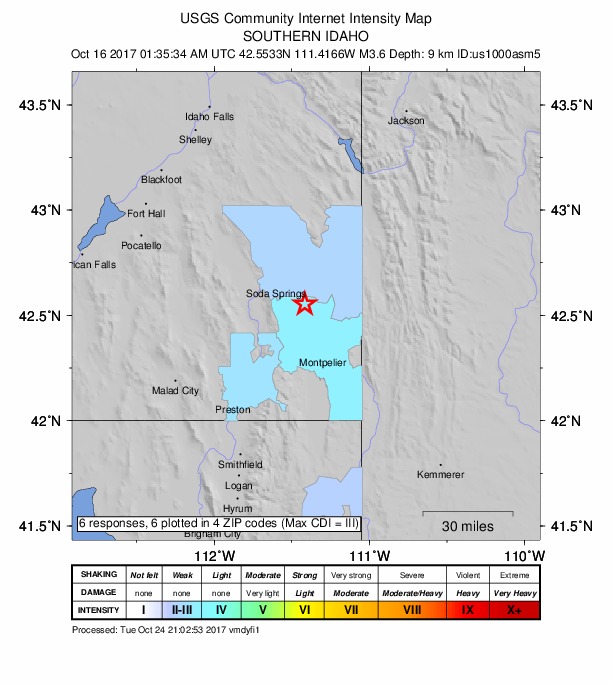 Did You Feel It? map: shaking reported by the public