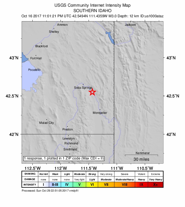 Did You Feel It? map: shaking reported by the public