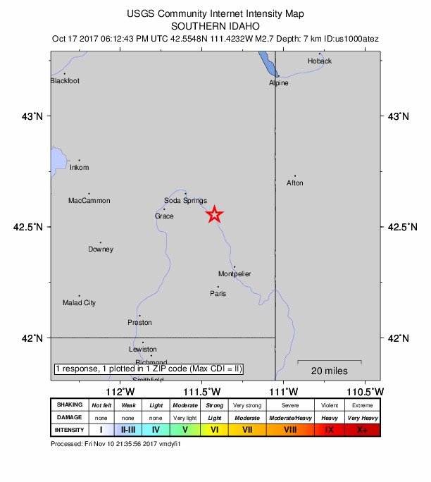 Did You Feel It? map: shaking reported by the public