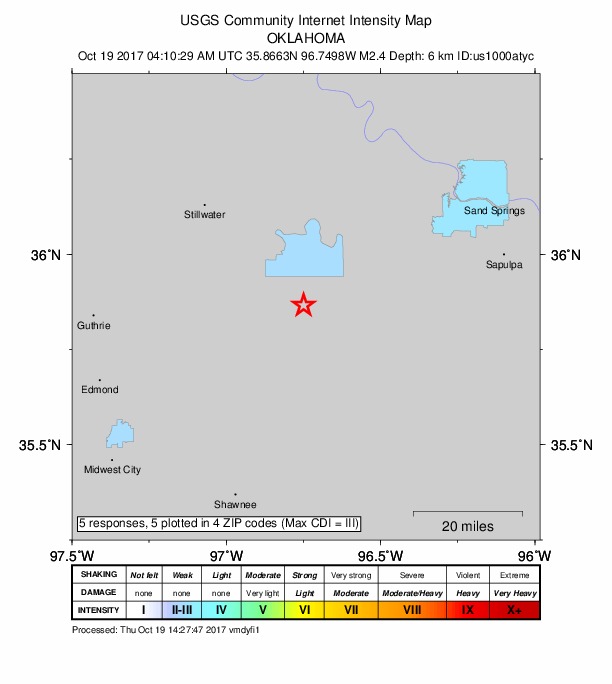 Did You Feel It? map: shaking reported by the public