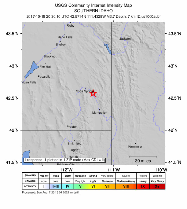 Did You Feel It? map: shaking reported by the public