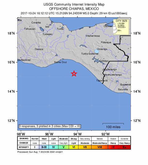 Did You Feel It? map: shaking reported by the public