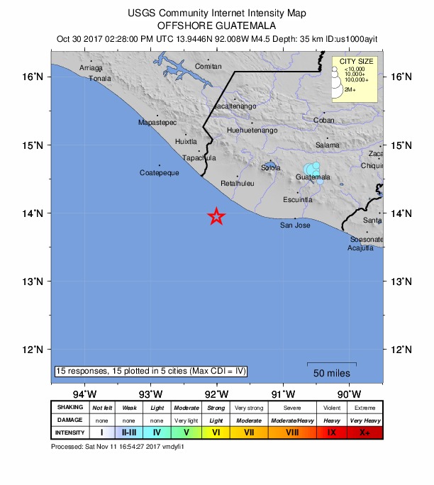 Did You Feel It? map: shaking reported by the public