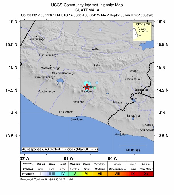 Did You Feel It? map: shaking reported by the public