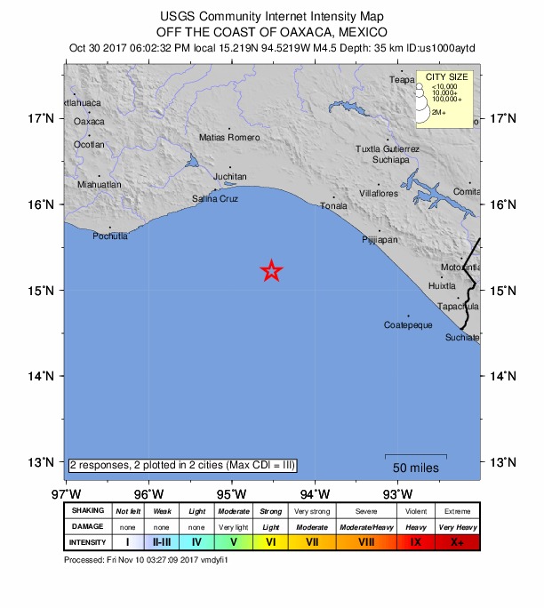 Did You Feel It? map: shaking reported by the public