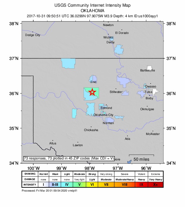 Did You Feel It? map: shaking reported by the public