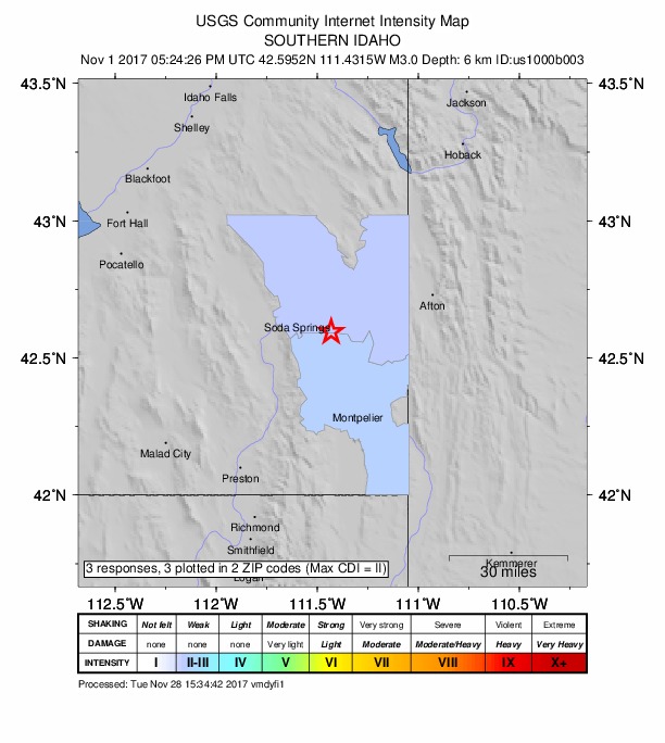 Did You Feel It? map: shaking reported by the public