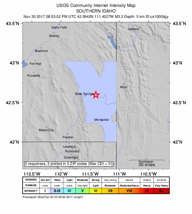 Did You Feel It? map: shaking reported by the public
