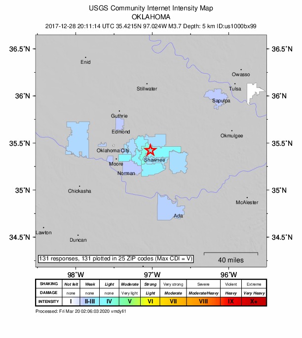 Did You Feel It? map: shaking reported by the public