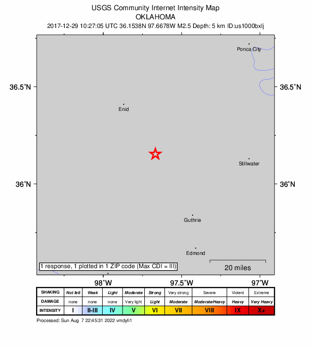 Did You Feel It? map: shaking reported by the public