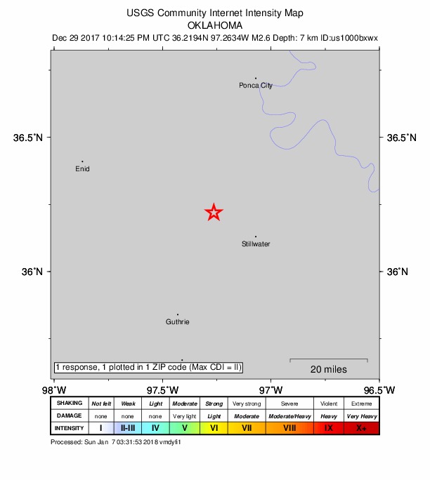 Did You Feel It? map: shaking reported by the public