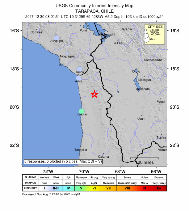 Did You Feel It? map: shaking reported by the public