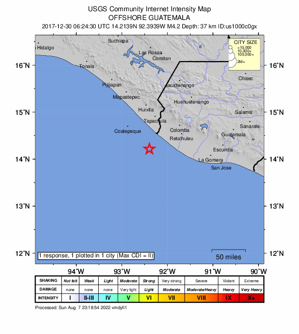 Did You Feel It? map: shaking reported by the public