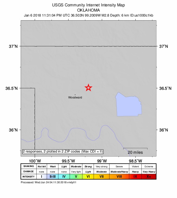 Did You Feel It? map: shaking reported by the public