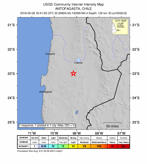 Did You Feel It? map: shaking reported by the public