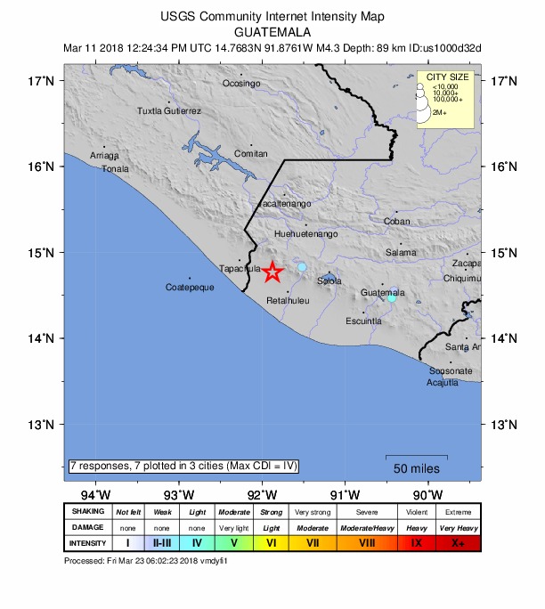 Did You Feel It? map: shaking reported by the public