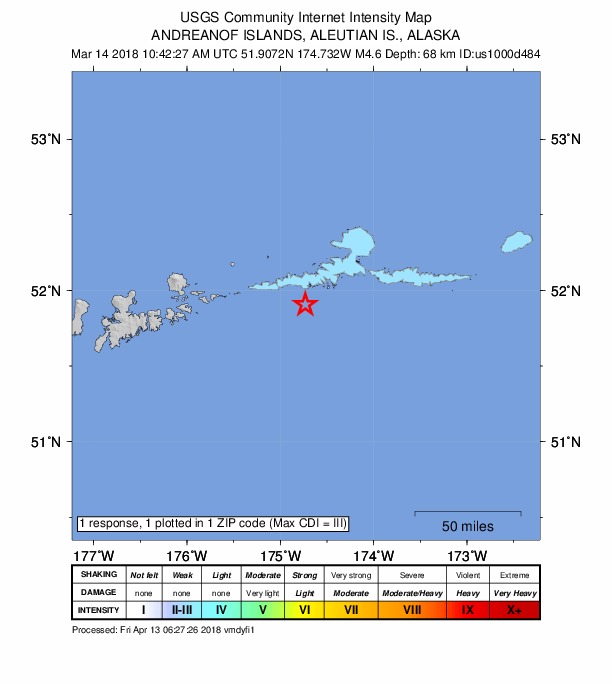 Did You Feel It? map: shaking reported by the public