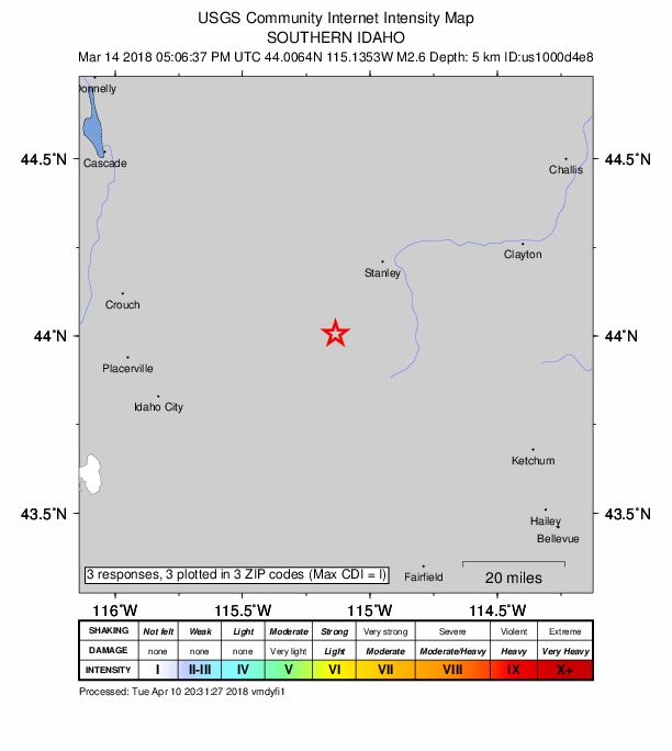 Did You Feel It? map: shaking reported by the public