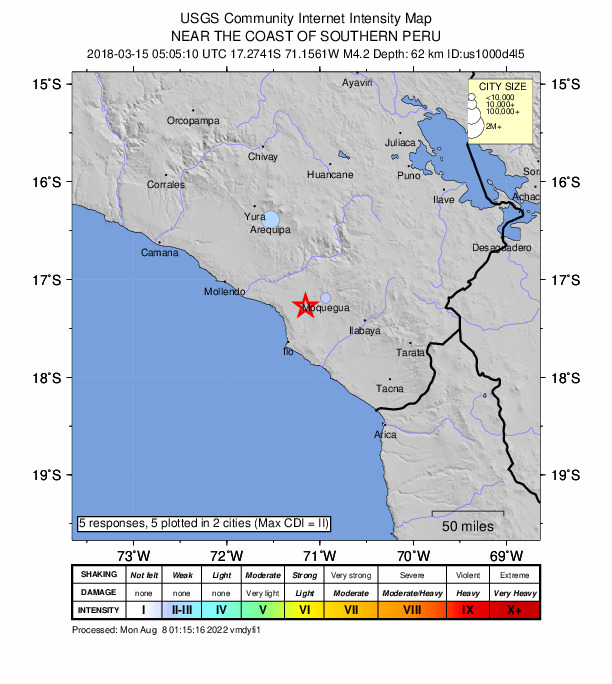 Did You Feel It? map: shaking reported by the public