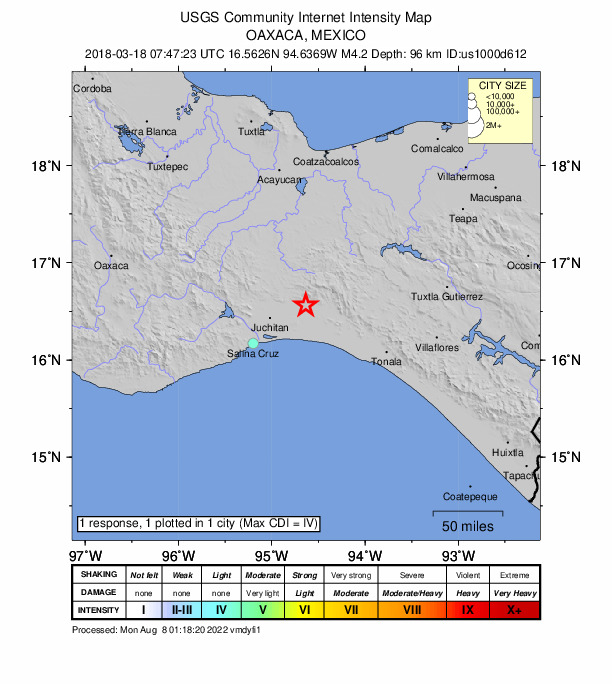 Did You Feel It? map: shaking reported by the public