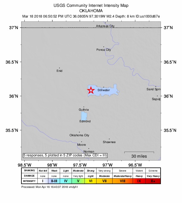 Did You Feel It? map: shaking reported by the public