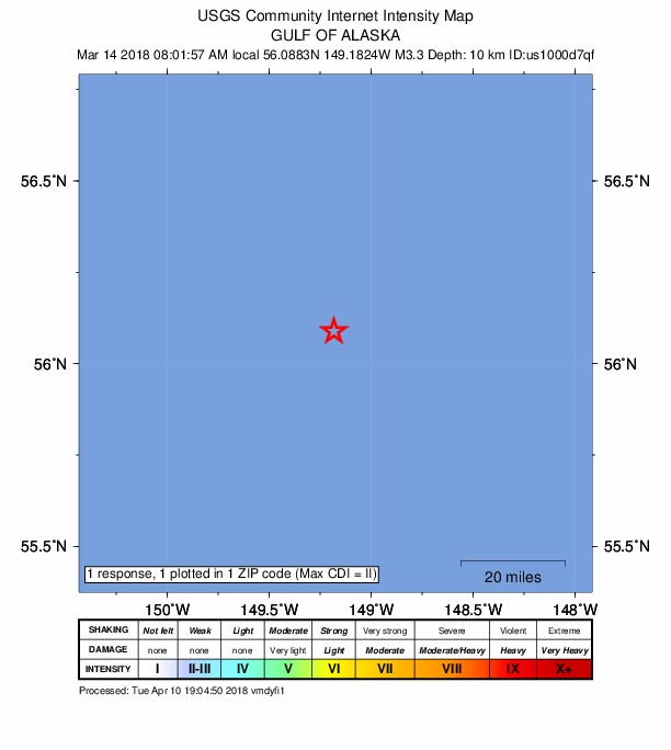 Did You Feel It? map: shaking reported by the public