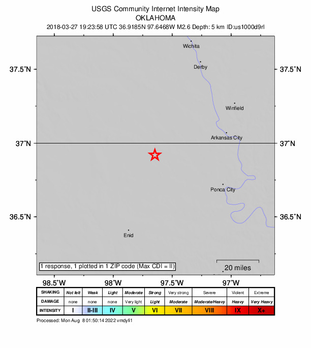 Did You Feel It? map: shaking reported by the public