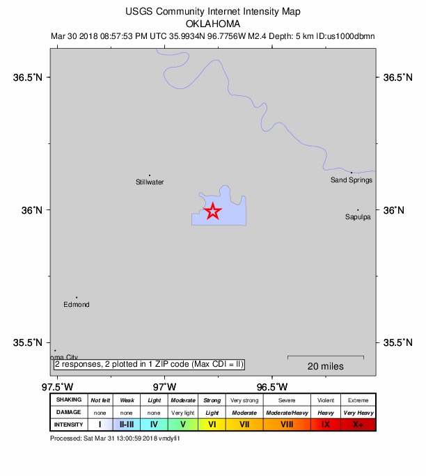 Did You Feel It? map: shaking reported by the public
