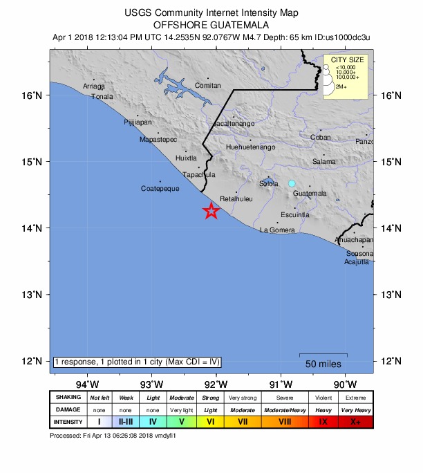 Did You Feel It? map: shaking reported by the public