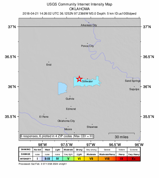 Did You Feel It? map: shaking reported by the public