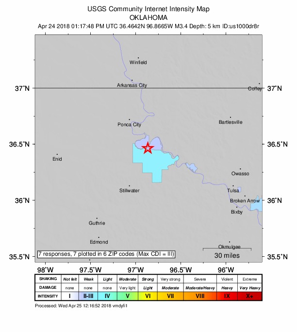 Did You Feel It? map: shaking reported by the public