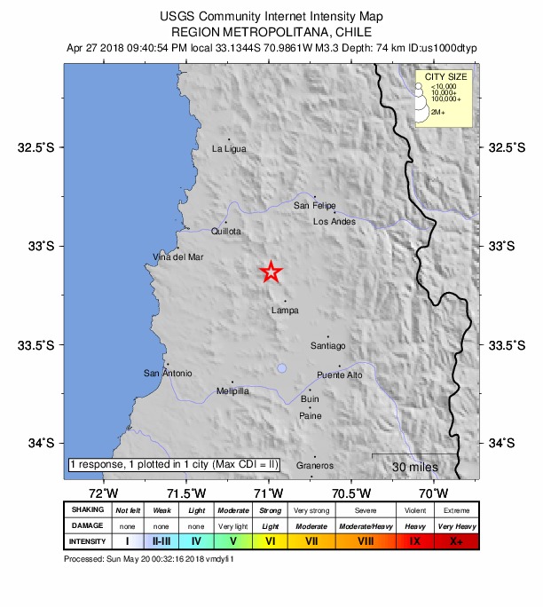 Did You Feel It? map: shaking reported by the public