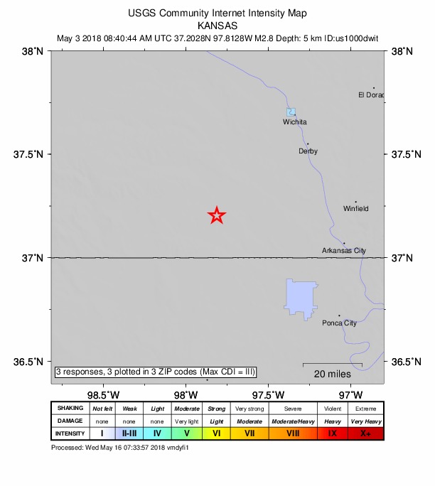 Did You Feel It? map: shaking reported by the public