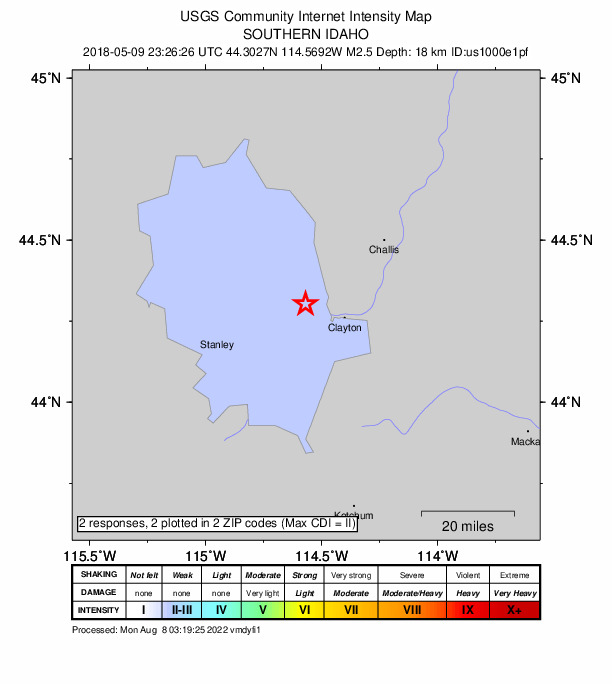 Did You Feel It? map: shaking reported by the public
