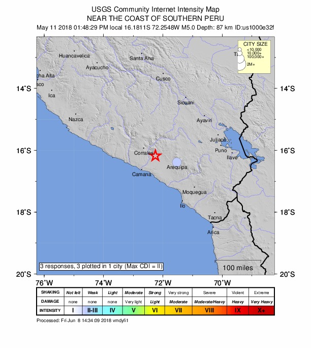 Did You Feel It? map: shaking reported by the public