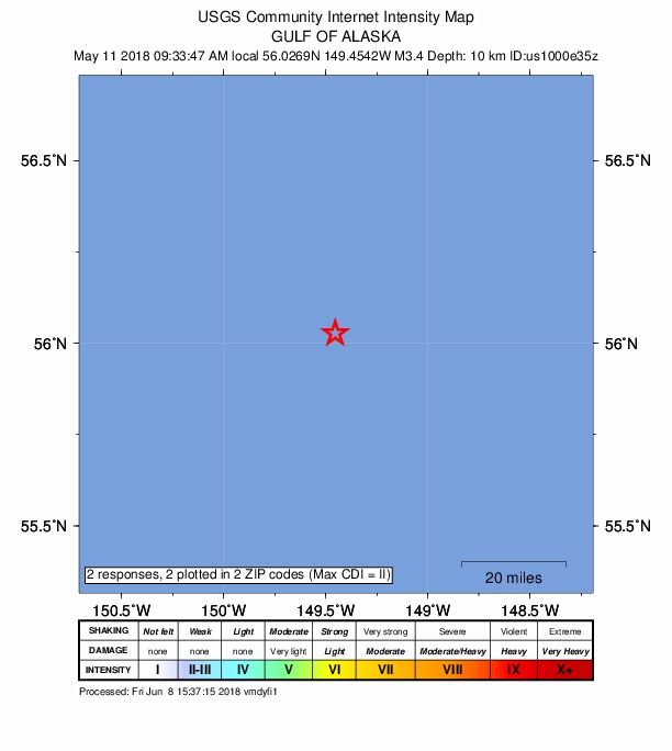 Did You Feel It? map: shaking reported by the public