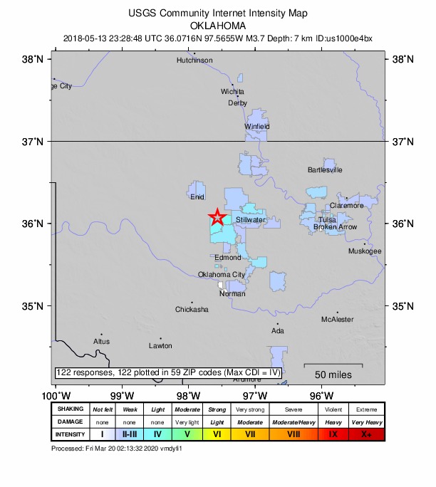 Did You Feel It? map: shaking reported by the public