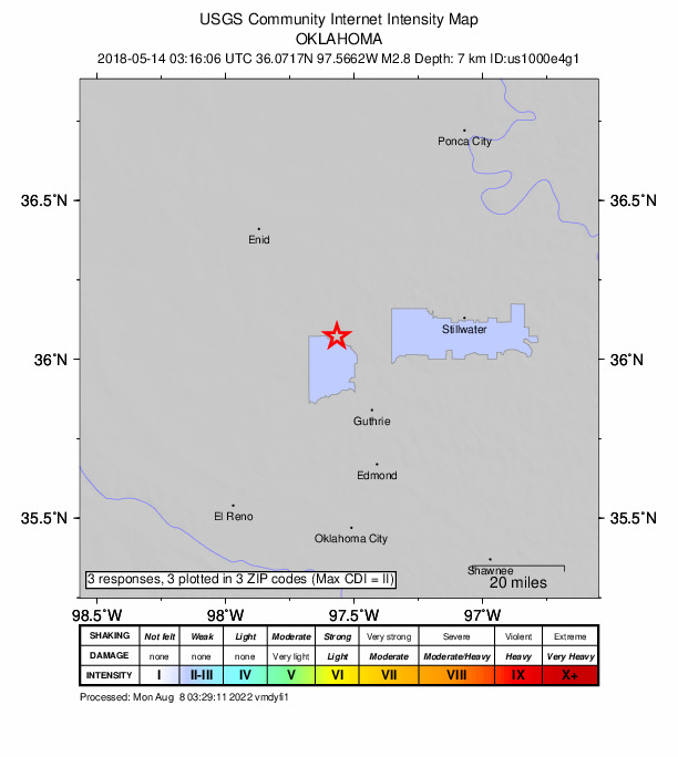 Did You Feel It? map: shaking reported by the public
