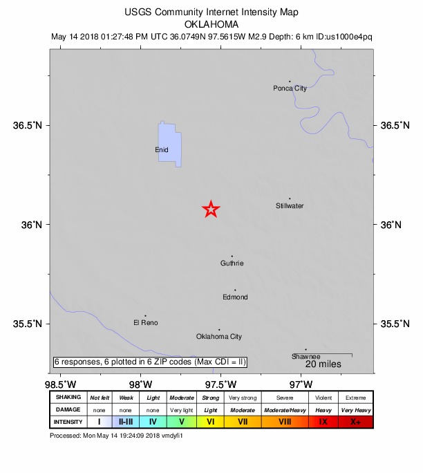 Did You Feel It? map: shaking reported by the public