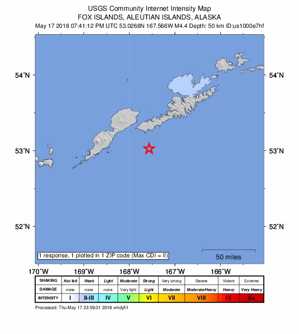 Did You Feel It? map: shaking reported by the public