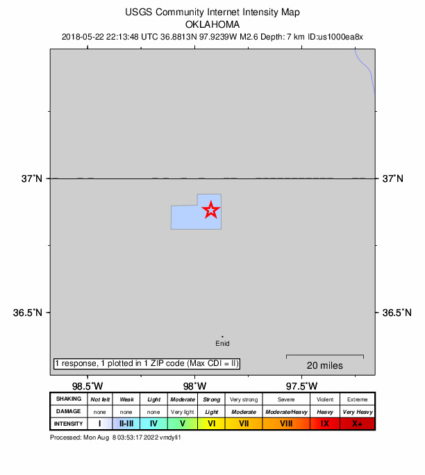 Did You Feel It? map: shaking reported by the public