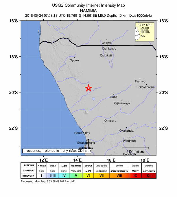 Did You Feel It? map: shaking reported by the public