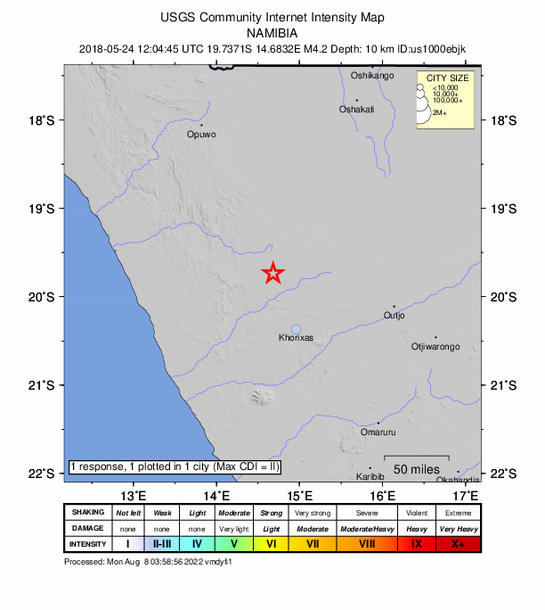Did You Feel It? map: shaking reported by the public