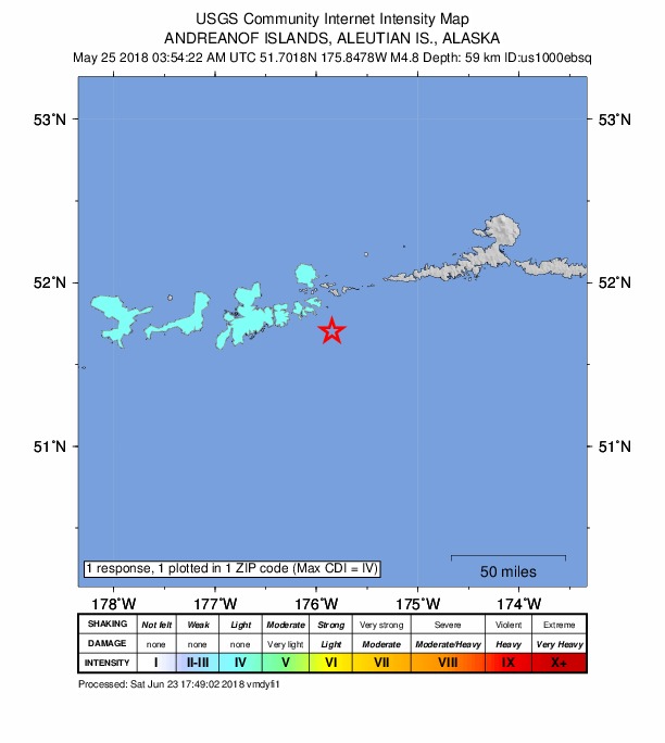 Did You Feel It? map: shaking reported by the public