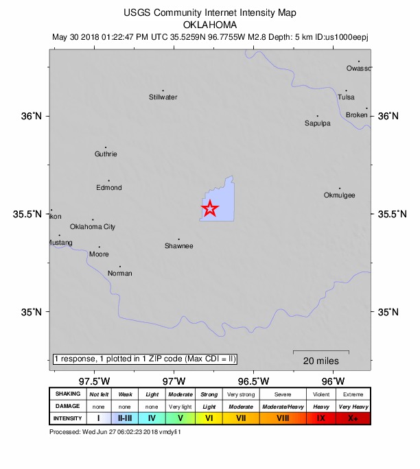 Did You Feel It? map: shaking reported by the public