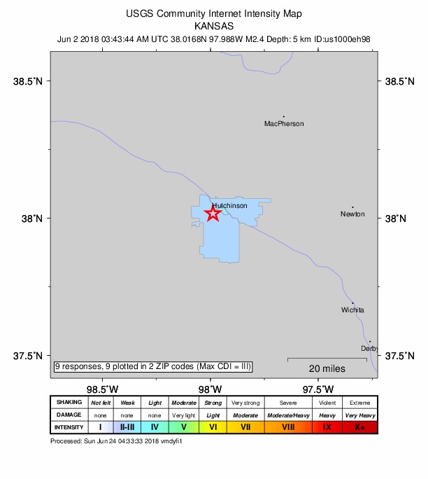 Did You Feel It? map: shaking reported by the public