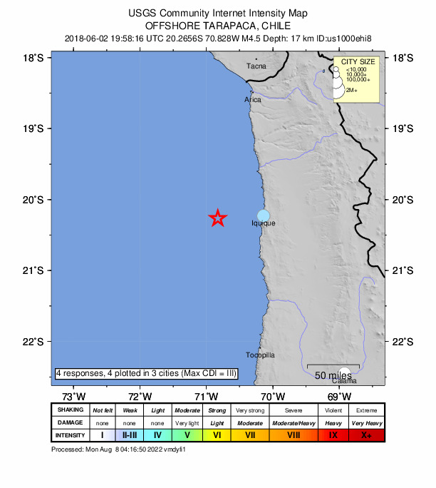 Did You Feel It? map: shaking reported by the public