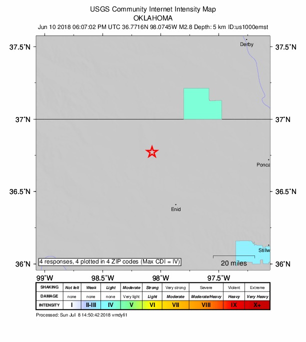 Did You Feel It? map: shaking reported by the public