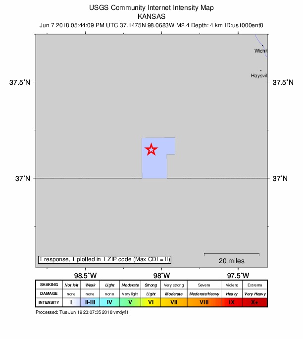 Did You Feel It? map: shaking reported by the public