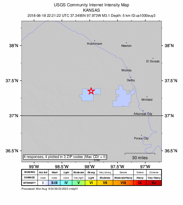 Did You Feel It? map: shaking reported by the public